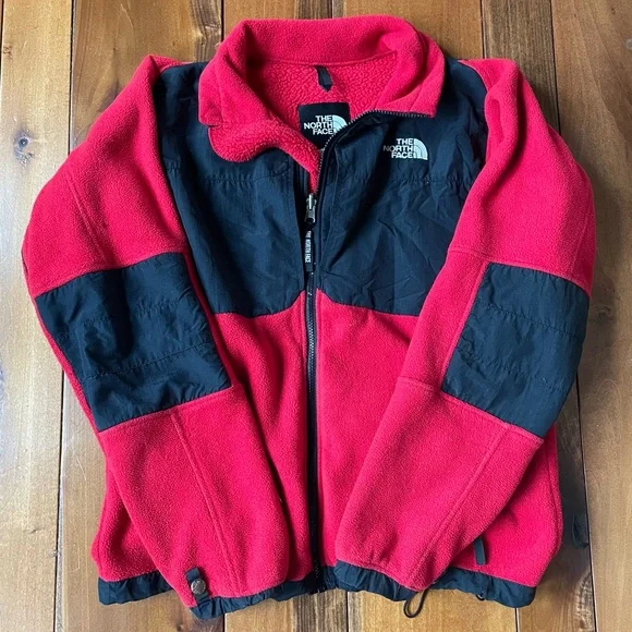 The North Face Fleece Denali Jacket Red and Black - Picture 1 of 5
